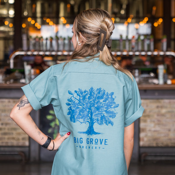 Classic Brewer's Shirt - Dark Blue and Sage