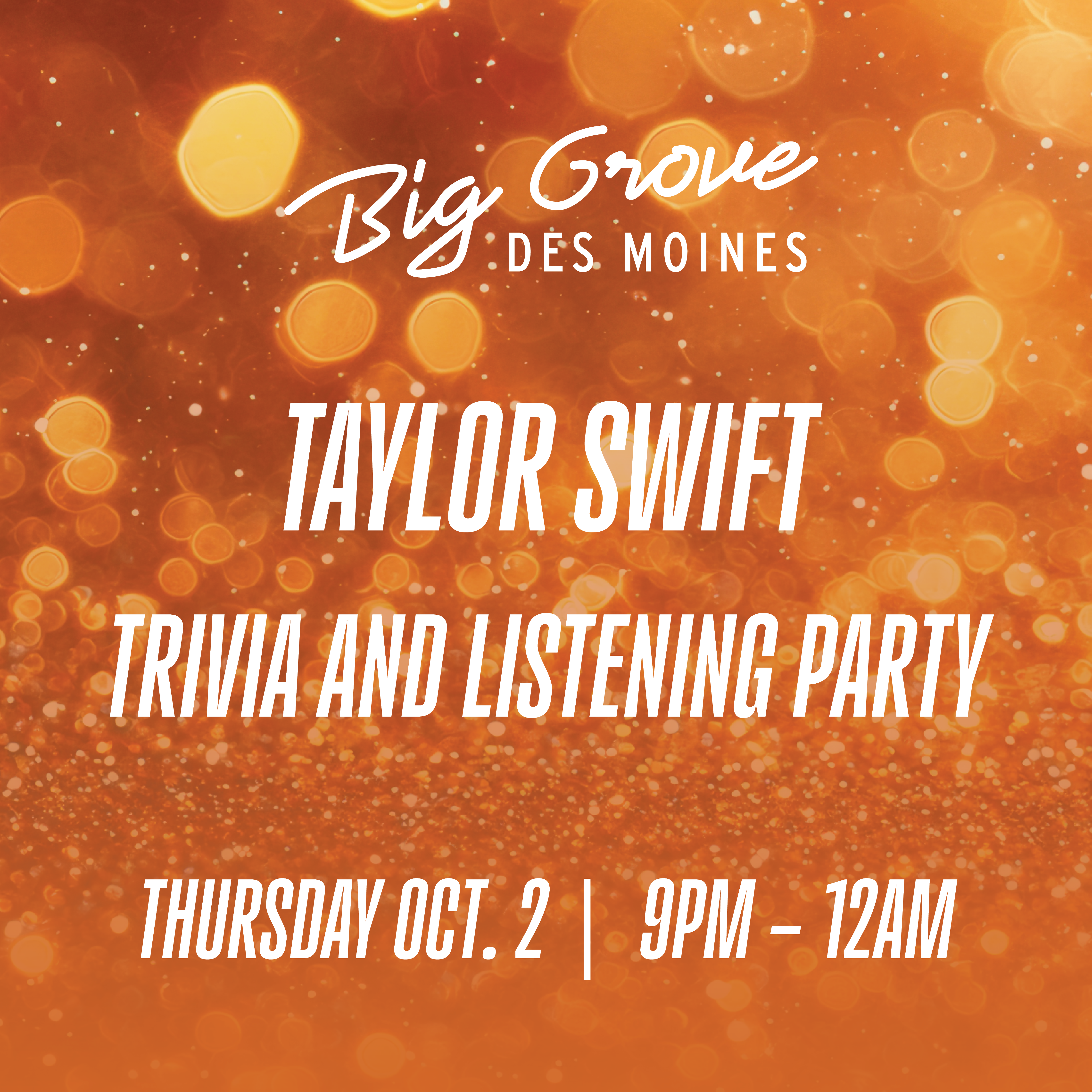 T-Swift Trivia and Listening Party at Big Grove Des Moines