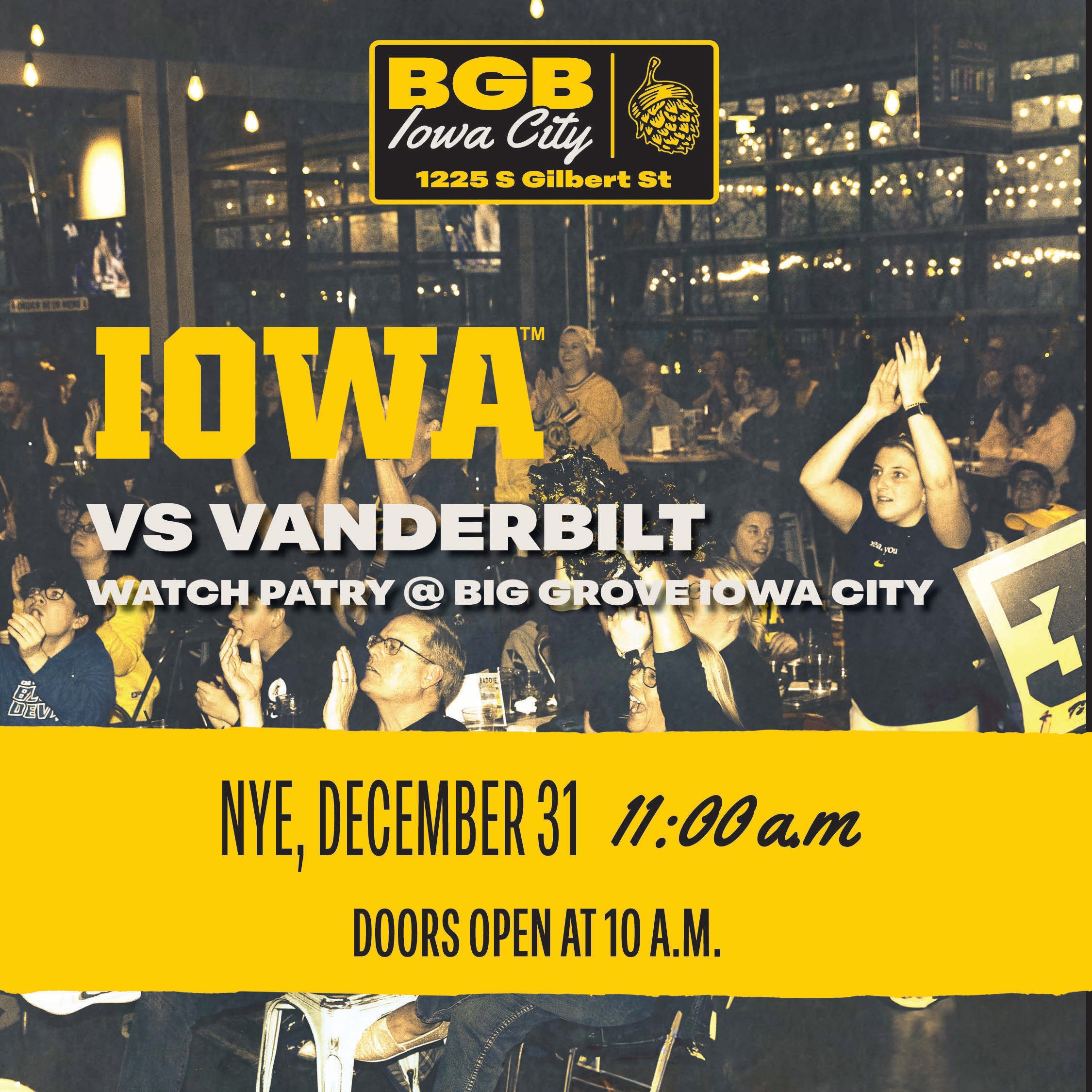 Iowa Football ReliaQuest Bowl Watch Party | Iowa City