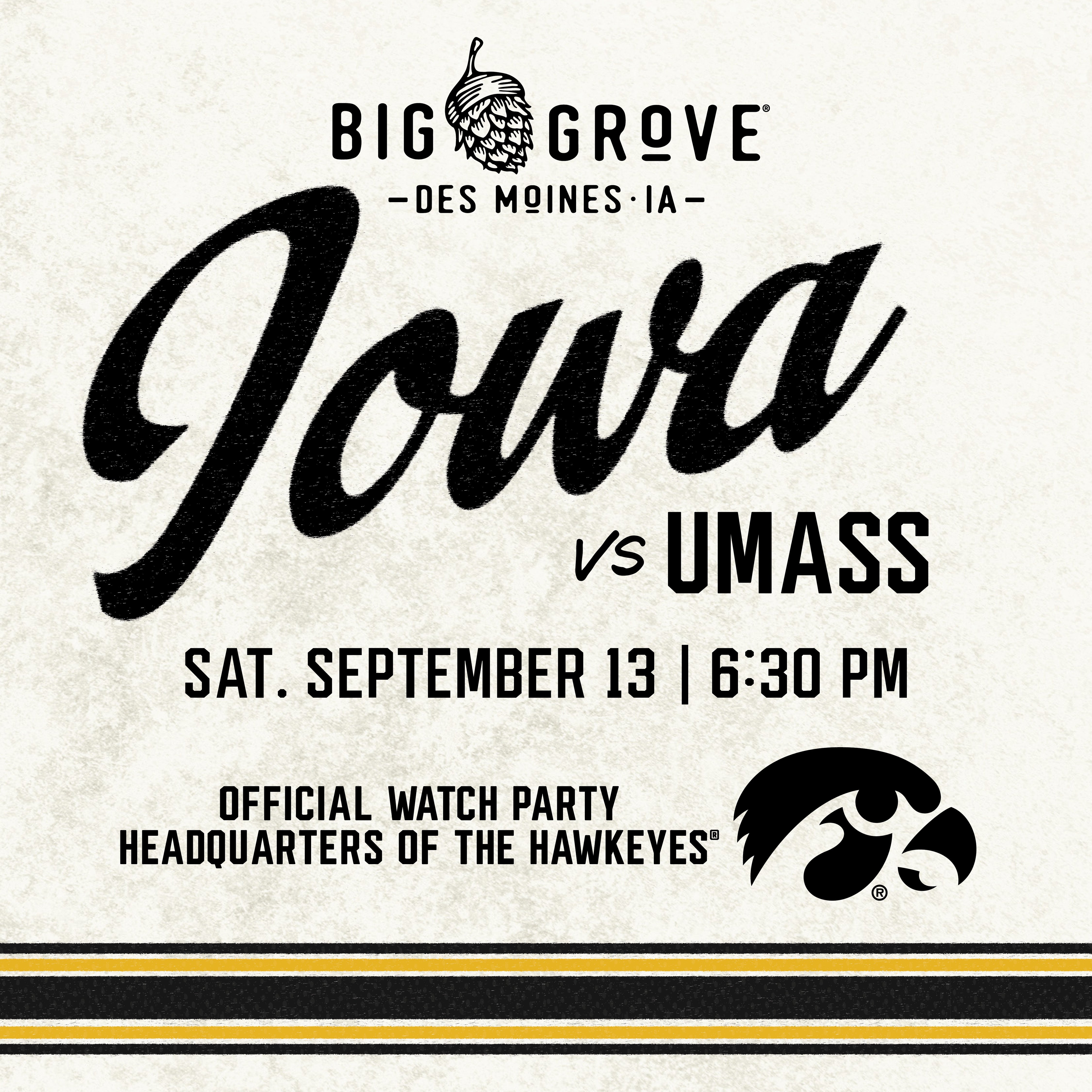 Iowa vs. UMass Watch Party | Sept. 13