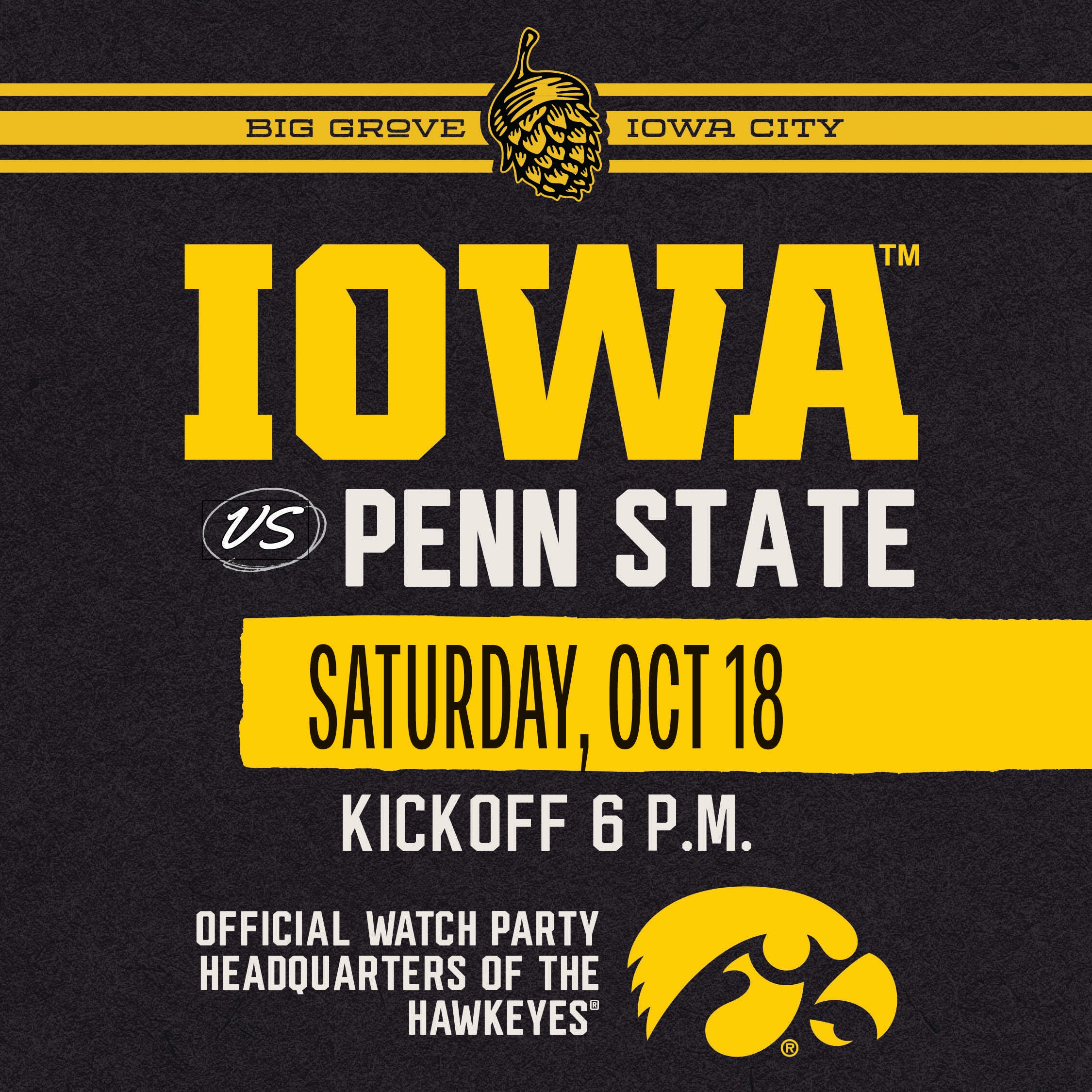 Iowa vs. Penn State Watch Party | Iowa City