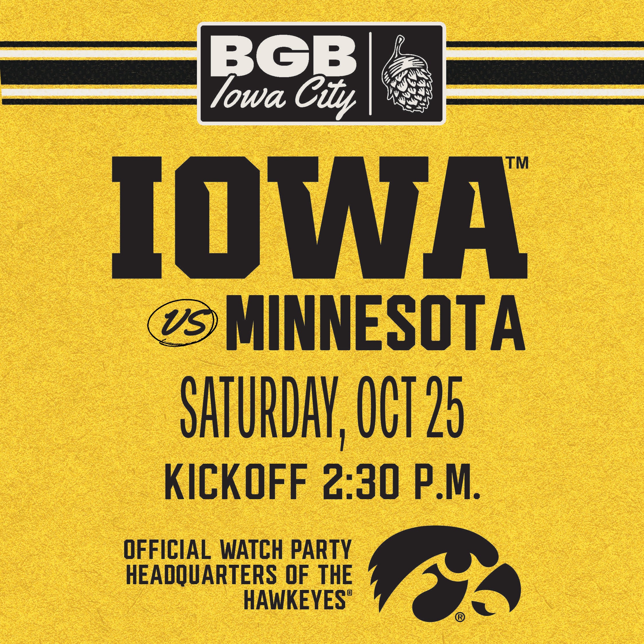 Iowa Football vs. Minnesota Watch Party | Iowa City