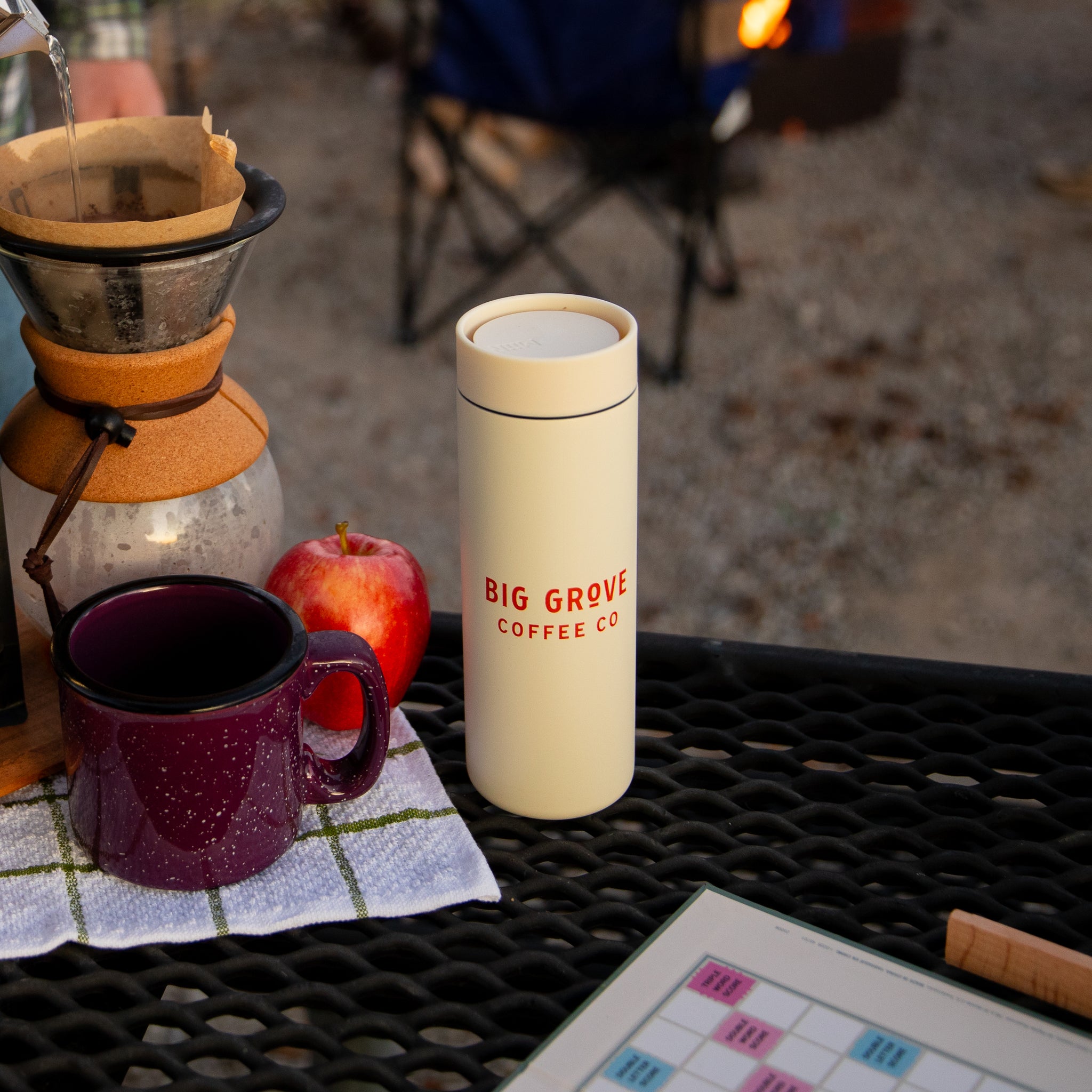 Big Grove Coffee Co. 16oz White Thermos