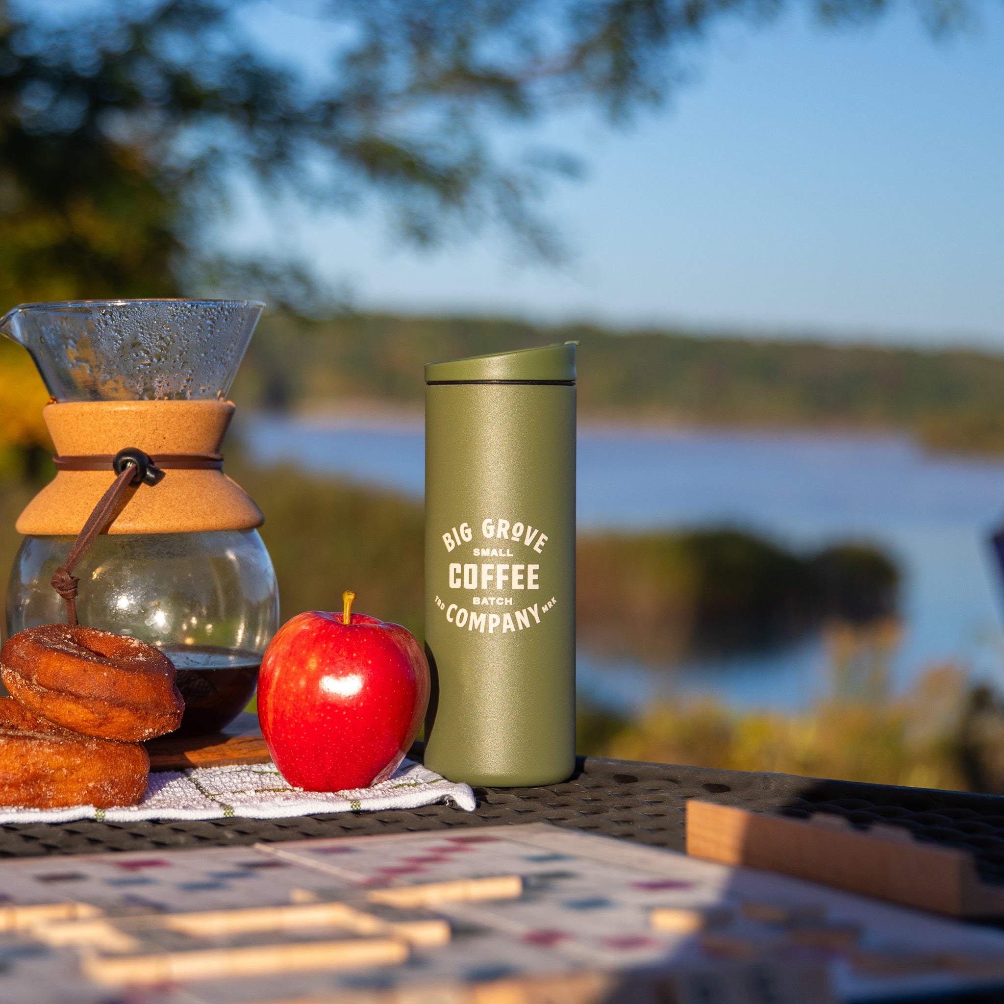 Big Grove Coffee Co. 16oz Green Thermos