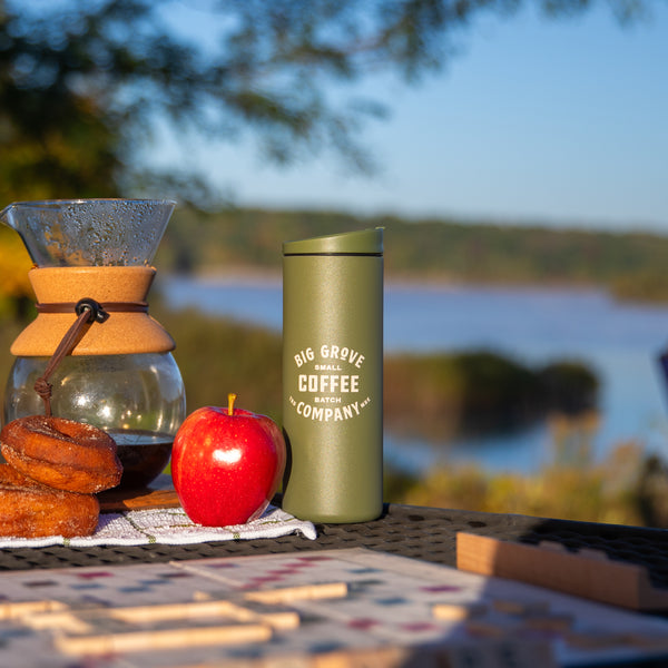 Big Grove Coffee Co. 16oz Green Thermos
