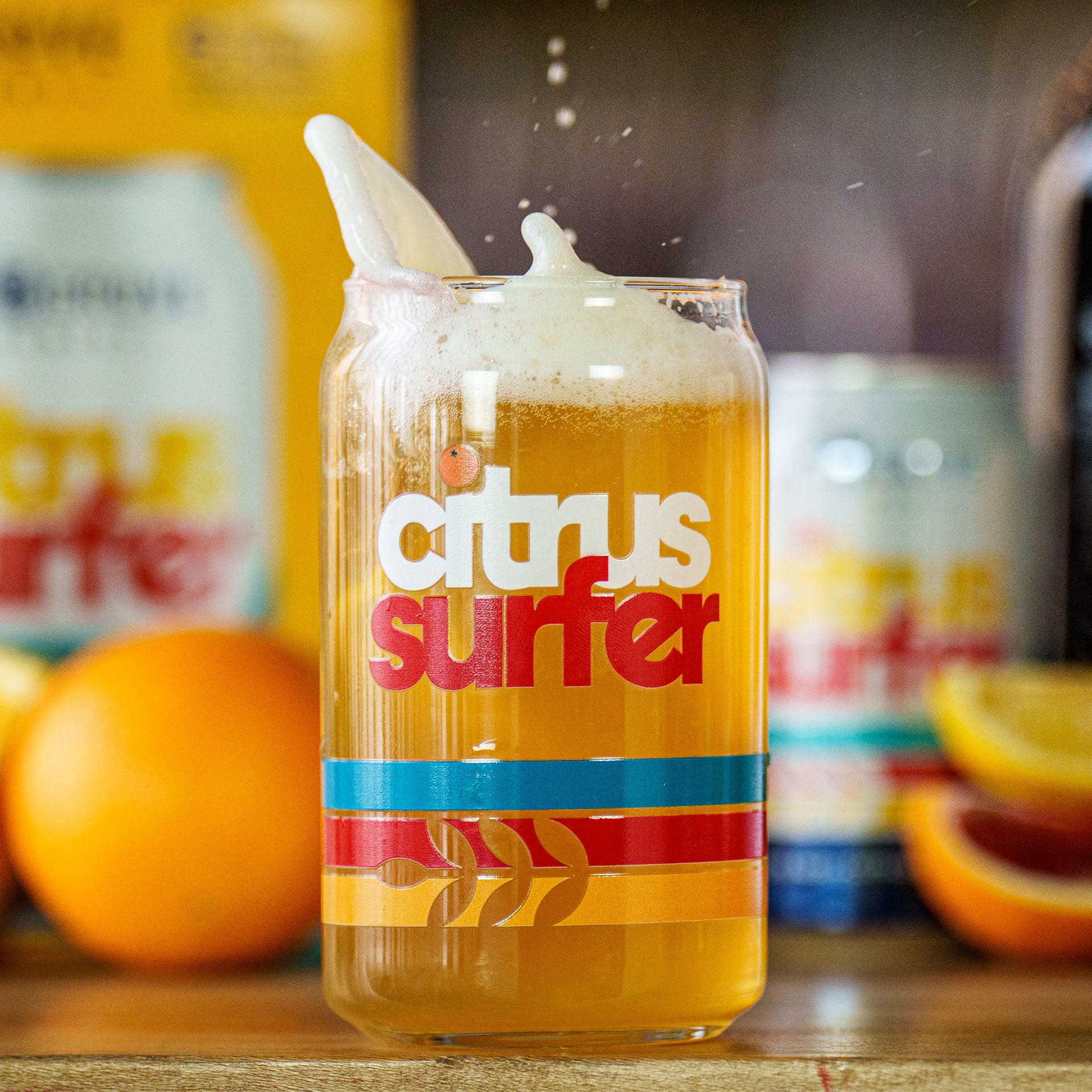 16oz Citrus Surfer Can Glass