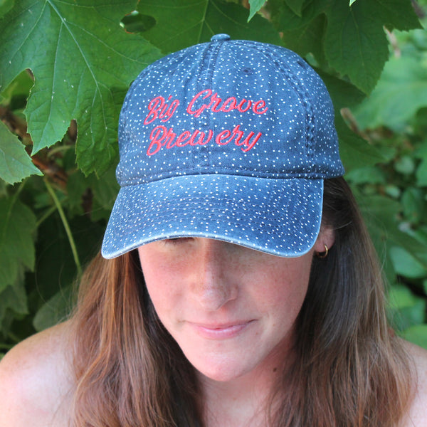 Navy Polka Dot Dad Hat