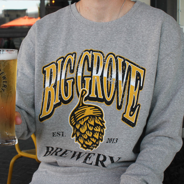 Big Grove Gray 90s Gradient Athletic Crewneck