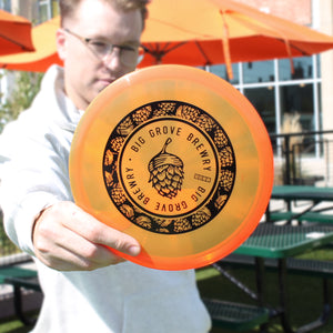 Big Grove Brewery orange frisbee