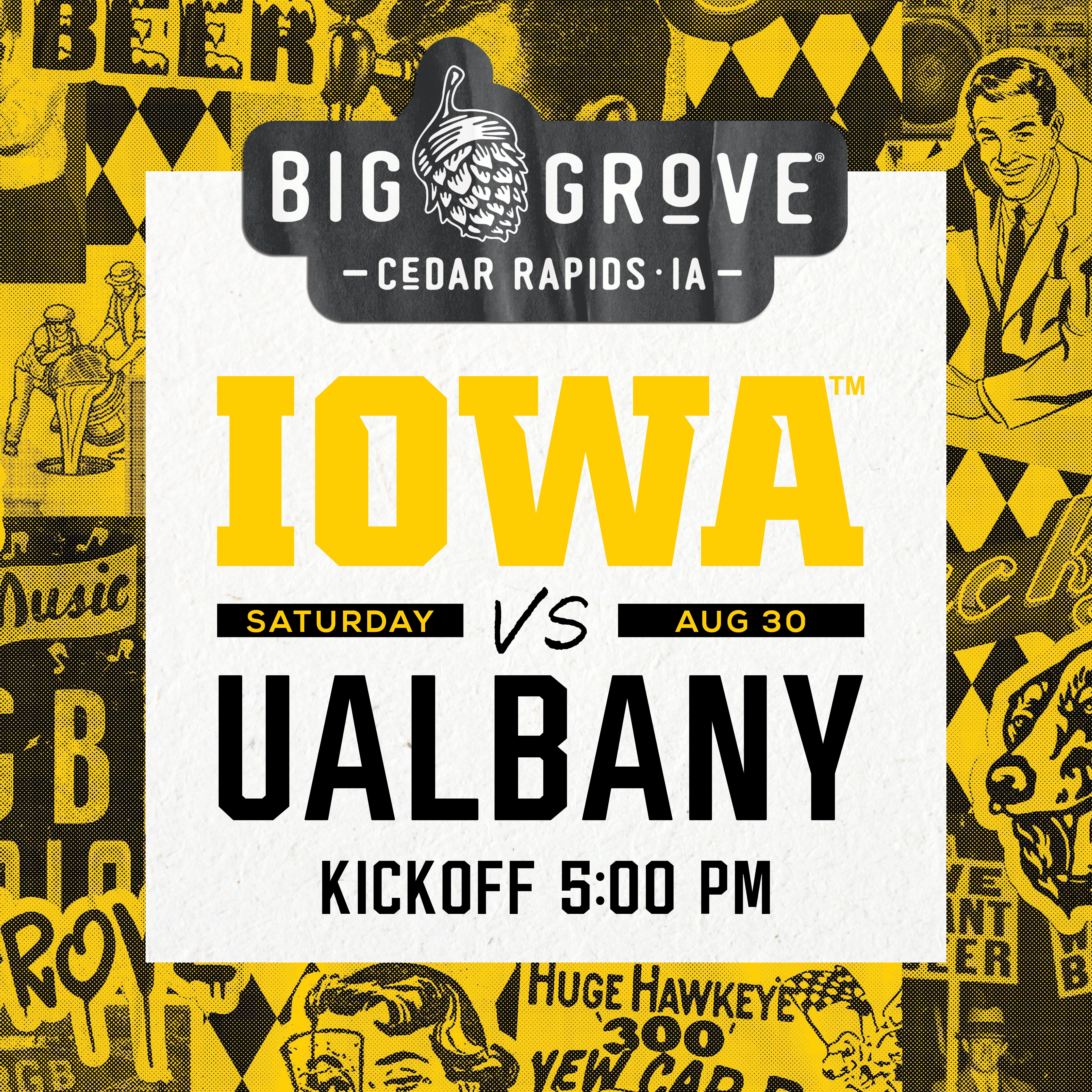 Iowa v. UAlbany Watch Party at Big Grove | Cedar Rapids