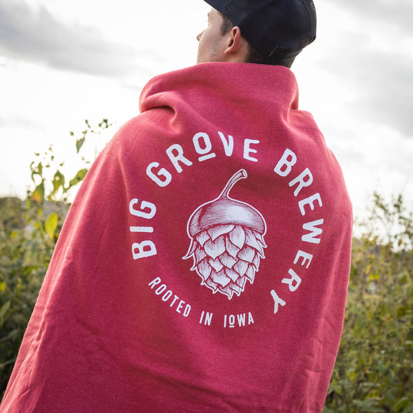 Big Grove Brewery Sweatshirt Blanket