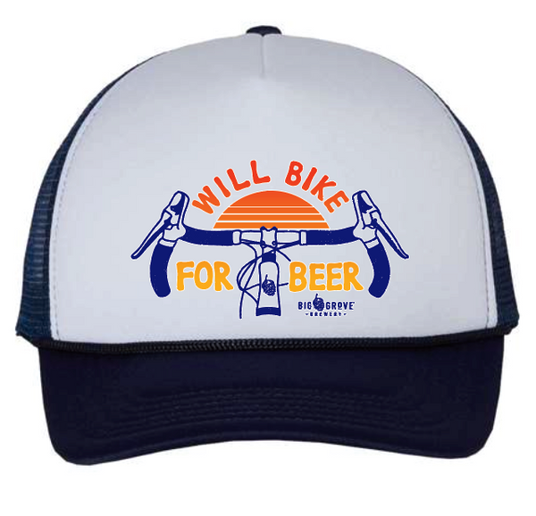 Will Bike For Beer Big Grove Hat