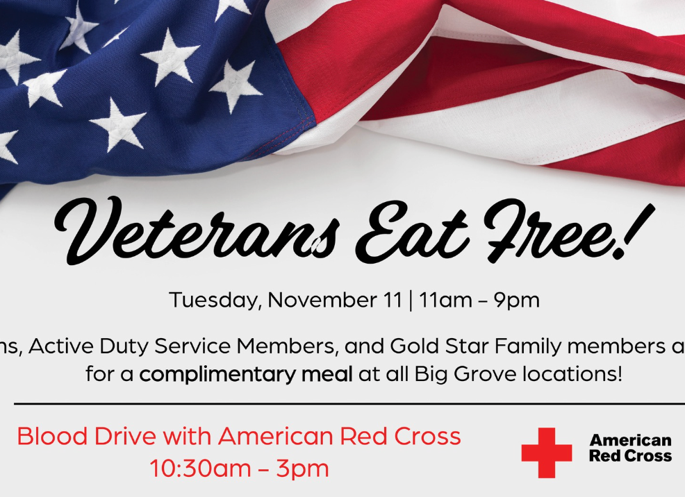 Veteran's Day: Blood Drive & Veterans Eat Free | Cedar Rapids