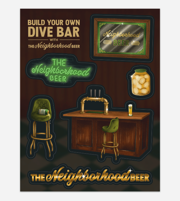 Build Your Own Dive Bar Sticker Sheet
