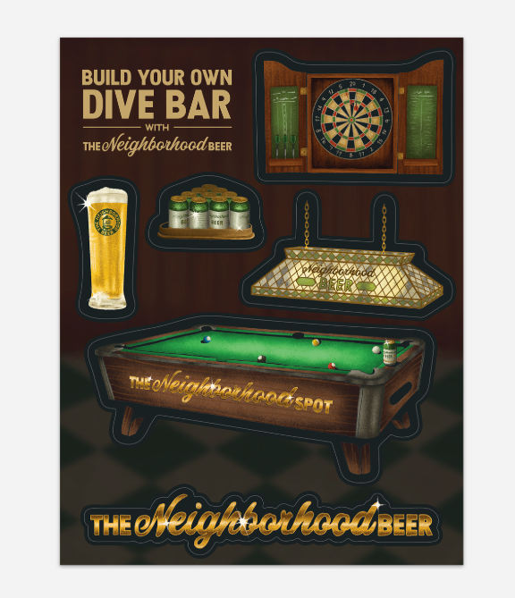 Build Your Own Dive Bar Sticker Sheet