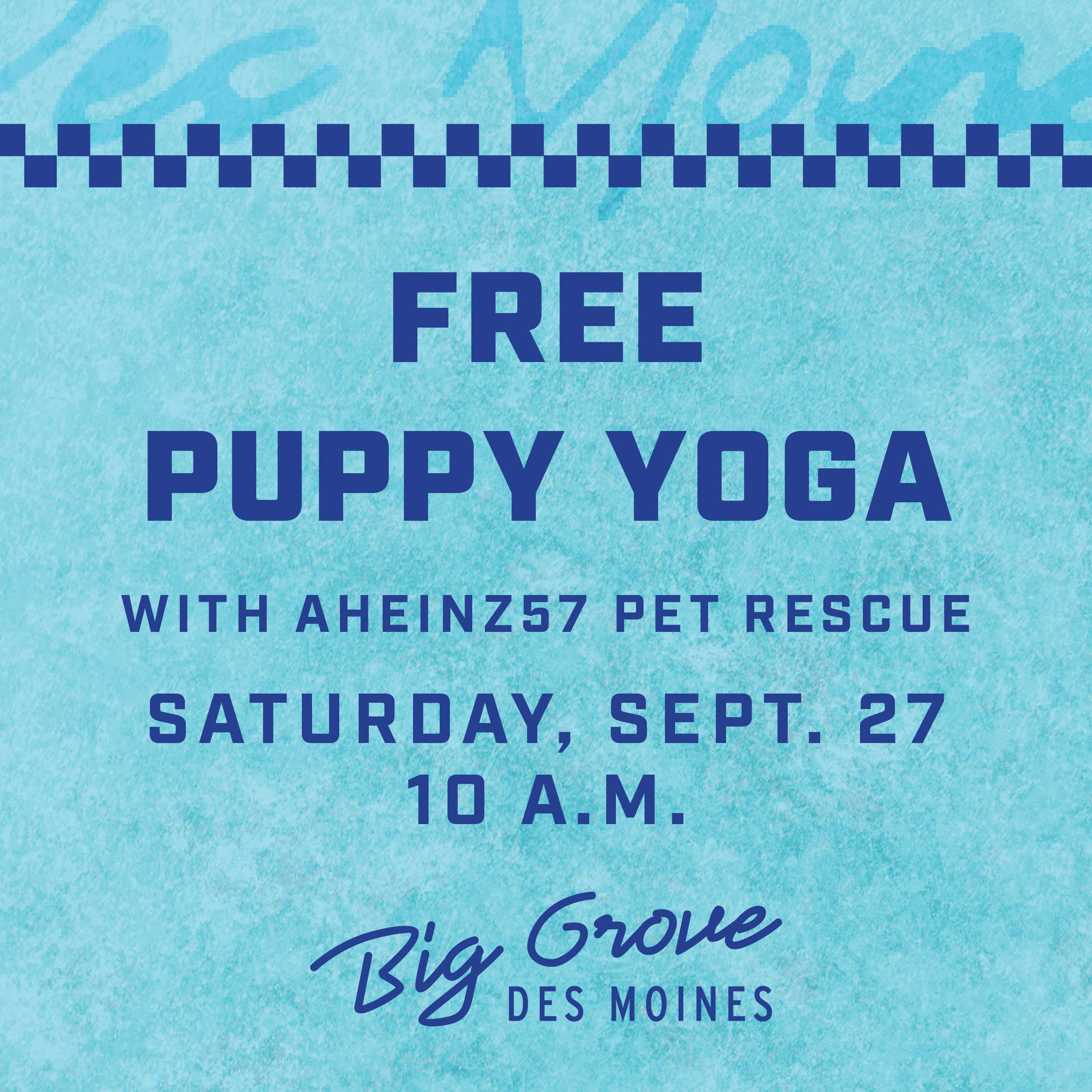 Free | Puppy Yoga at Big Grove DSM | Sept. 27